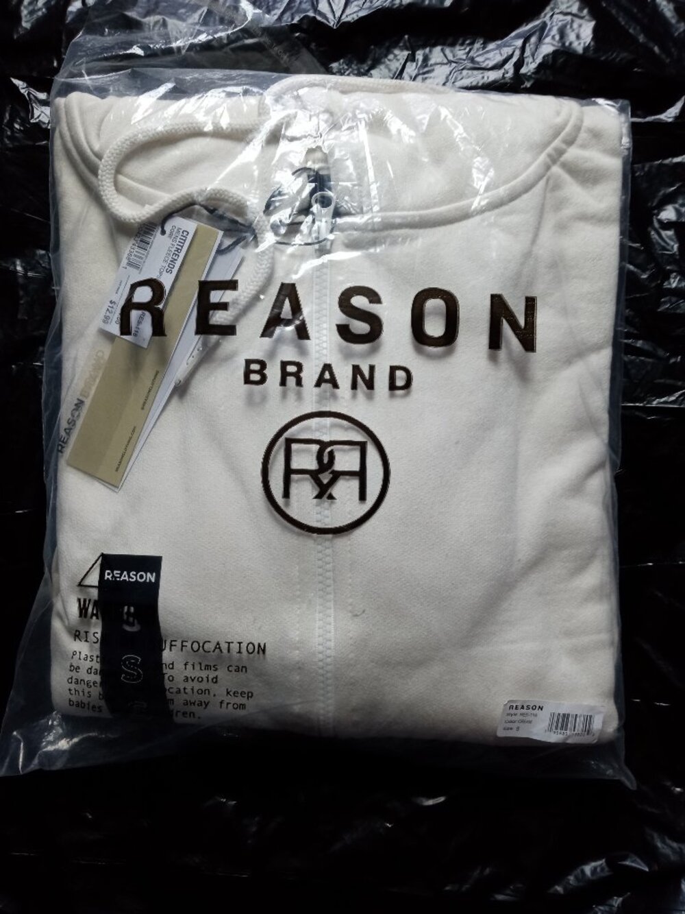 (Bundle Deal) (NWT) Reason Essential Cream Zip Boxy Fit Hoodie Mens Small